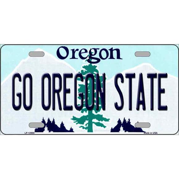 NCAA Beavers  License Plate Background Metal Tag Wall Sign New - Picture 1 of 3